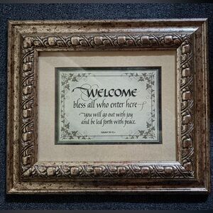 Gold Ornate Framed Welcome Sign